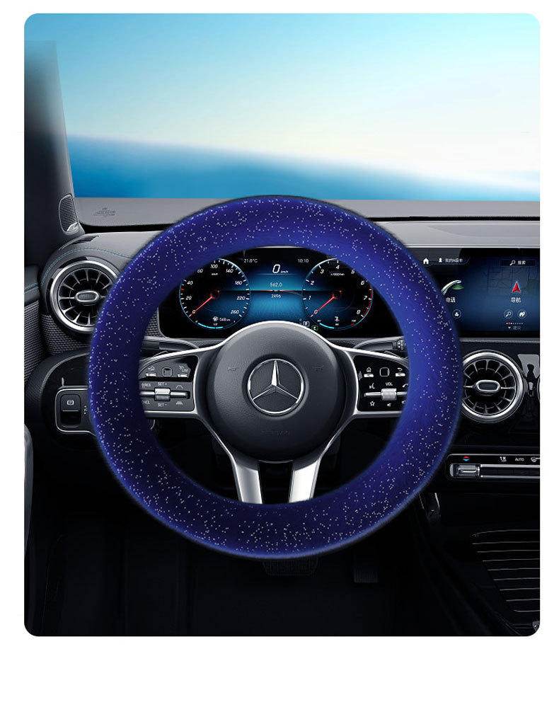 Starry Sky Mink Velvet Steering Wheel Cover for All Seasons Universal Car Handlebar Cover Cross-Border Wholesale Dropshipping and Retail