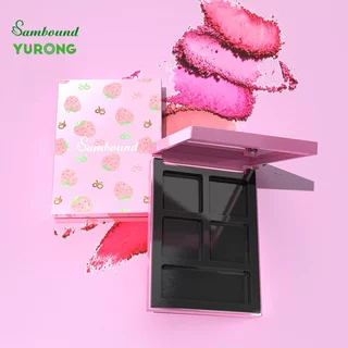 欧美热销多色磁吸款眼影盘电镀玫瑰金3D打印图案全PET环保修容盒