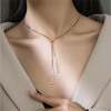 Metal choker, long universal necklace, chain for key bag , European style, simple and elegant design