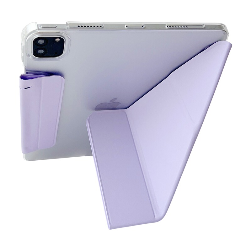 适用iPad 11保护套Y折搭扣pro11内置笔袋Air76磨砂亚克力mini7壳|undefined