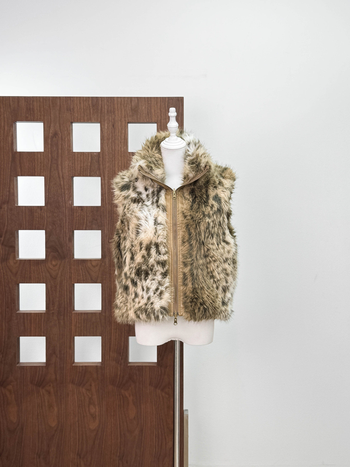 Leopardo lujoso 25 otoño y invierno nuevo estilo '' doble lado se puede usar con bolsillo doble verde piel gruesa chaleco image 6