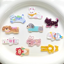 可爱卡通水纹小动物配件diy奶油胶手机壳贴片洞洞鞋亚克力装饰