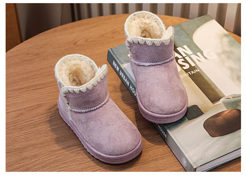 Girls Thick Snow Boots With Plush Lining For Winter Comfort_voghion.com