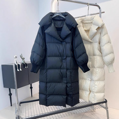 2025冬季羽绒棉服女韩版过膝长款新款时尚加厚泡芙感宽松大码外套