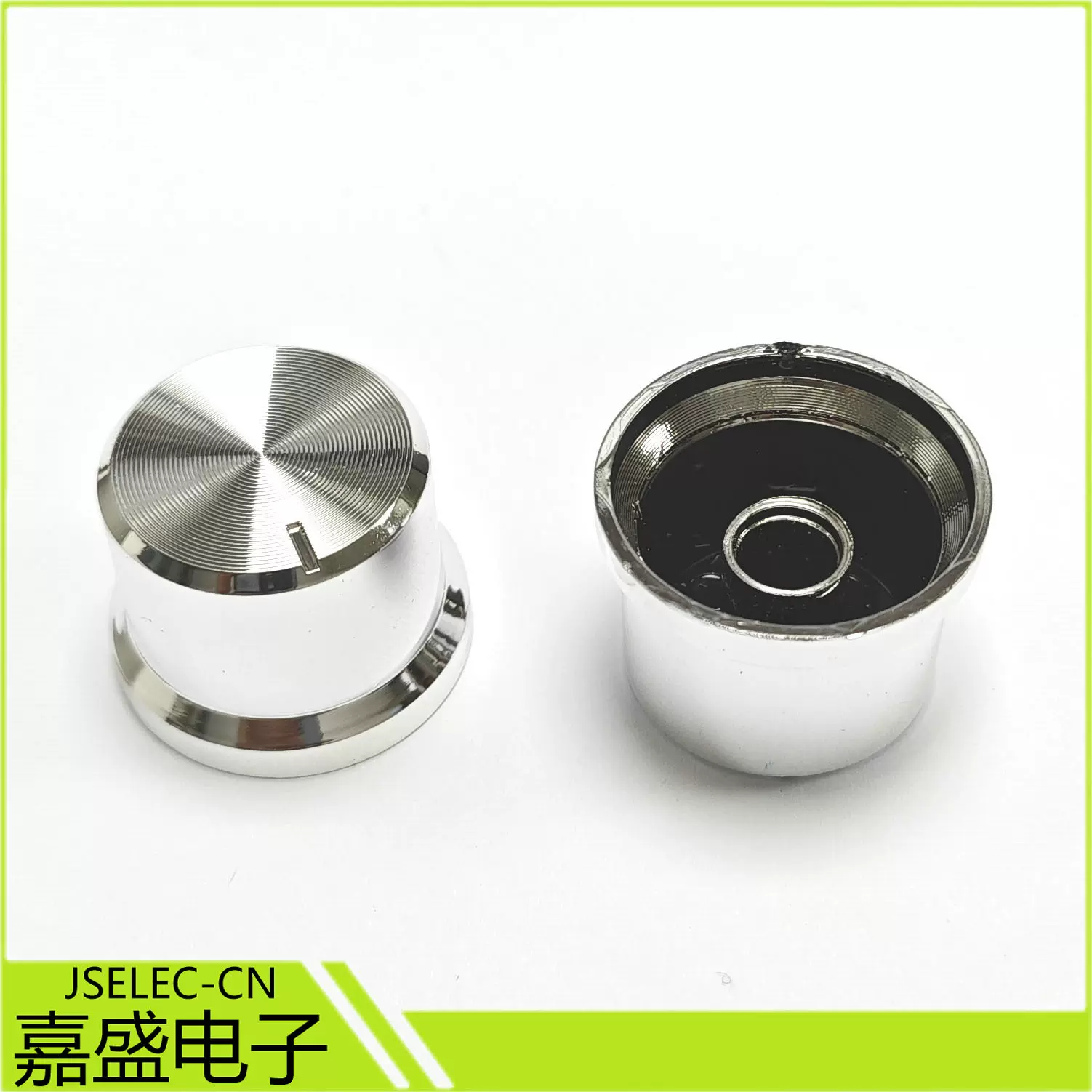 厂家供应25MM KPT25*17电镀银色太阳纹塑料帽形音响旋钮音响配件
