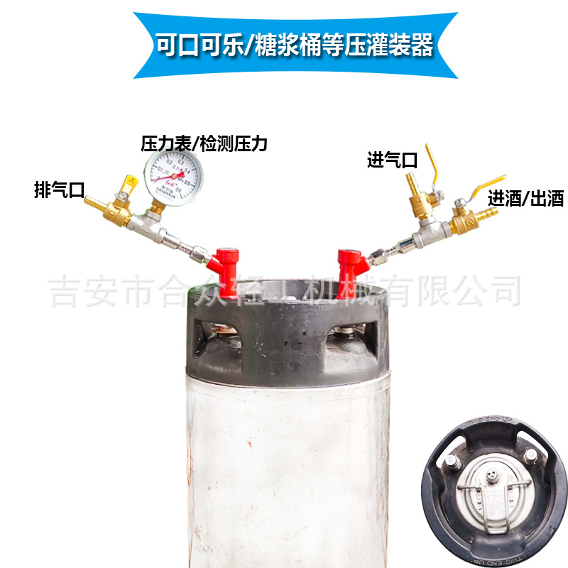 KEG桶可口可乐接头等压灌装器螺纹宝塔头加气出酒工具打酒器套装