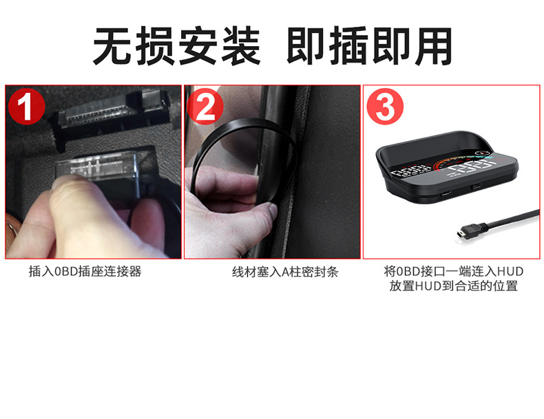 Car Head-Up Display Gps Multi-Function Car Hud Speed Obd Voice Broadcast Speed Measurement Digital Dog Instrument
