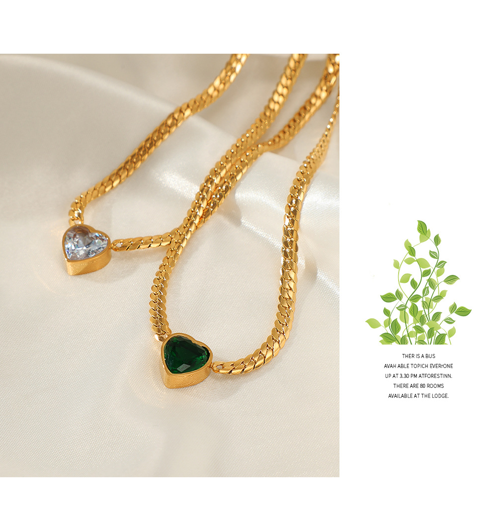 Fashion Heart Shape Stainless Steel Plating Rhinestones Bracelets Necklace