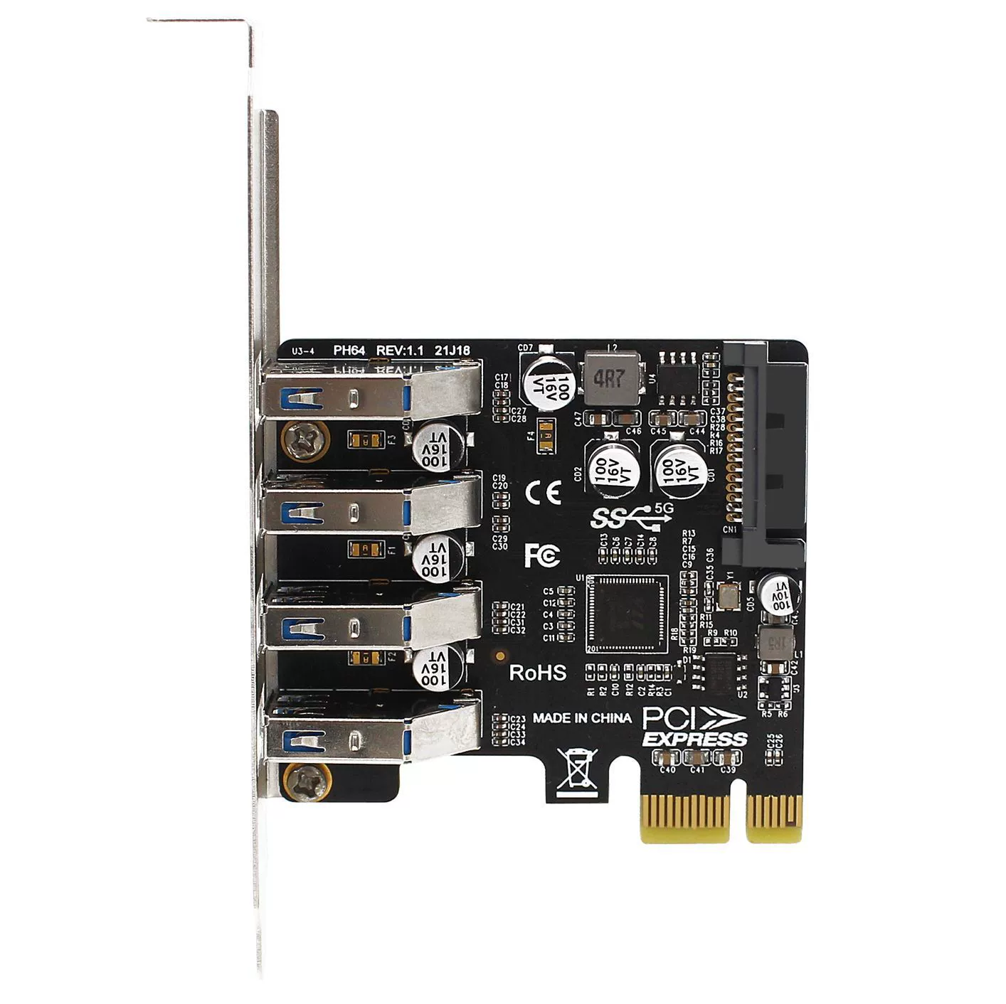 П PCIe карта расширения USB3.0 на 4 порта 2U/4U корпус двойной источник питания 5G скорость VL805