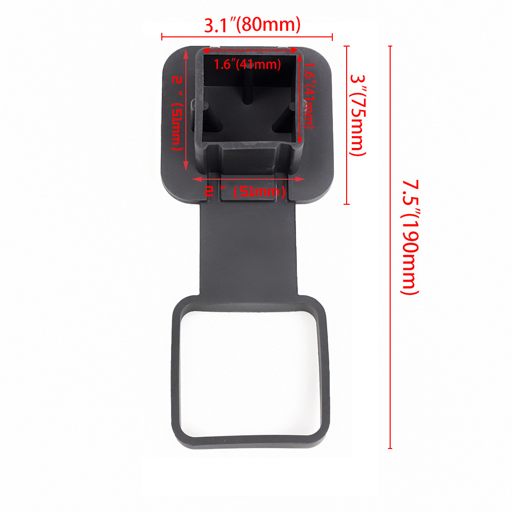 Transfronterizos accesorios de modificación de coche tapa remolque gancho polvo enchufe boca cuadrada cubierta protectora 2 pulgadas 51mm cubierta de tracción