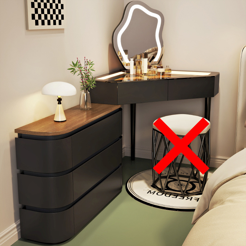 블랙 80cm 화장대 + 수납장 + 화장 거울 ♜⚑