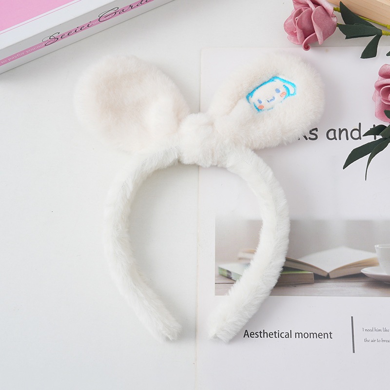 Linda diadema de perro de laurel de laurel de dibujos animados lindo diadema de esponja tridimensional Sanrio diadema de lavado de cara para niños tocado de presión de cabello al por mayor