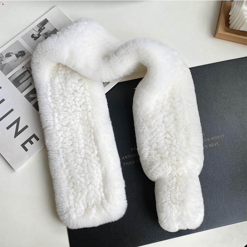 Rex Kaninchenfell Schal Für Damen Warm Winter Mode Accessoire_voghion.com