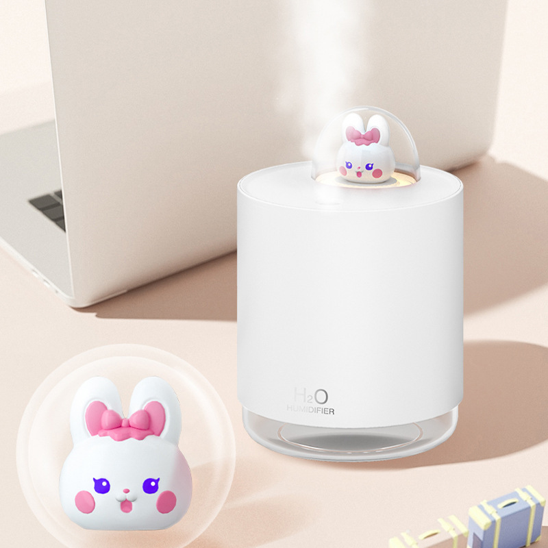 創意新型usb充電小ウサギ萌寵加湿器萌兎家庭用デスクトップ車載補水静音スプレー|undefined