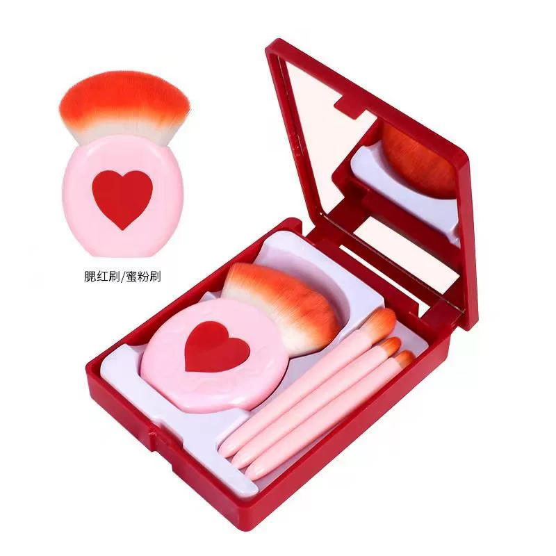 Handheld brush, soft mirror for beginners, loose powder, (Physicals)