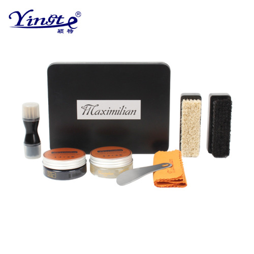 Leather shoe care products shoe brush shoe polish set black colorless shoe polish plastic soft bristled wooden oil brush cleaning