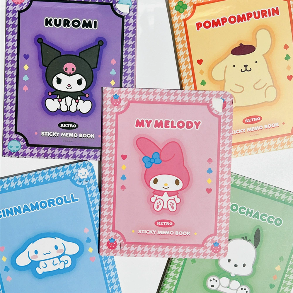 Блокнот для заметок для учеников начальной школы с высококачественными и милыми липкими заметками KT Cat Kuromi Cinnamon Dog