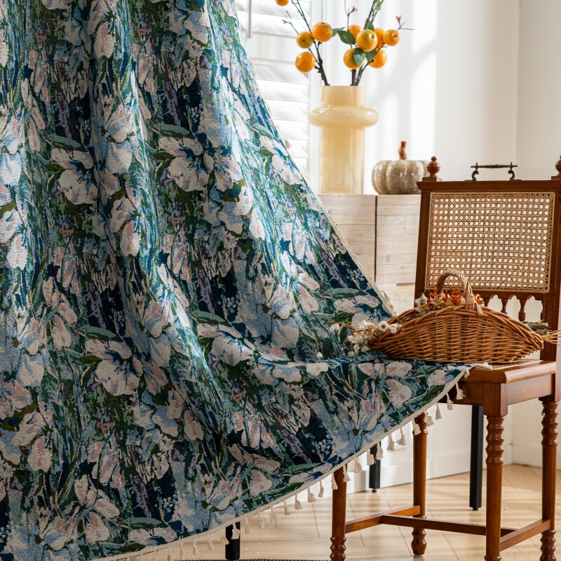 American Country-Style High-End Finished Curtains, Kitchen Curtains, Door Curtains, Decorative Curtains, Export Small Curtains, Semi-Blackout Bedroom Curtains