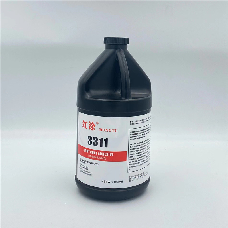 红涂3311紫外线光固化胶粘剂透明UV胶粘玻璃塑料医疗级胶水1L