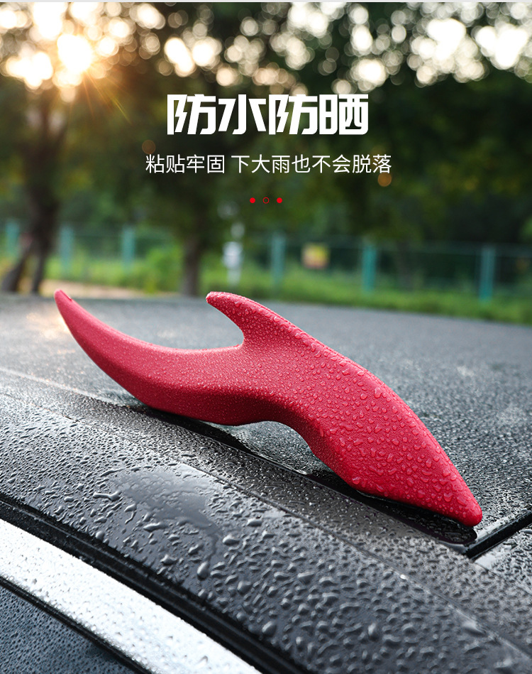 Car Personalized 3D Trendy Devil Horn Decorative Stickers Creative Modified Car Roof Stickers Wholesale Dragon Horn Car Accessories Foreign Trade