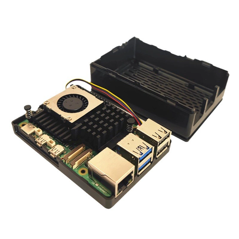 Корпус для Raspberry Pi 5-го поколения с поддержкой установки 3,5-дюймового сенсорного экрана и совместимый с официальной крышкой радиаторного вентилятора