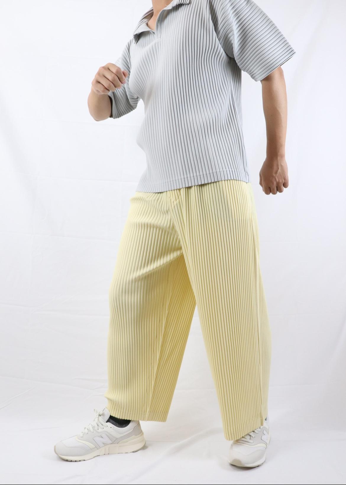 Miyake Workshop plisados pantalones de verano para hombre drapeado rábano elástico casual japonés suelto nueve puntos JF149