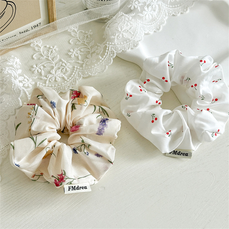 15g Weight Hair Tie Hair Accessories Type 1 Piece Quantity Casual, Holiday Occasion Cloth Material Cherry Pattern All Seasons Season Women's Gender Chinoiserie, Elegant, Lady Style Chinoiserie Elegant Lady Women's Cherry Cloth Hair Tie 1