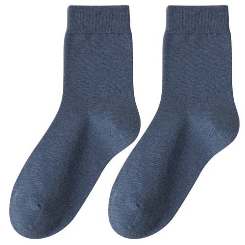 Men's winter new crew socks, plain simple business casual cotton socks, hand-stitched boneless socks, wholesale