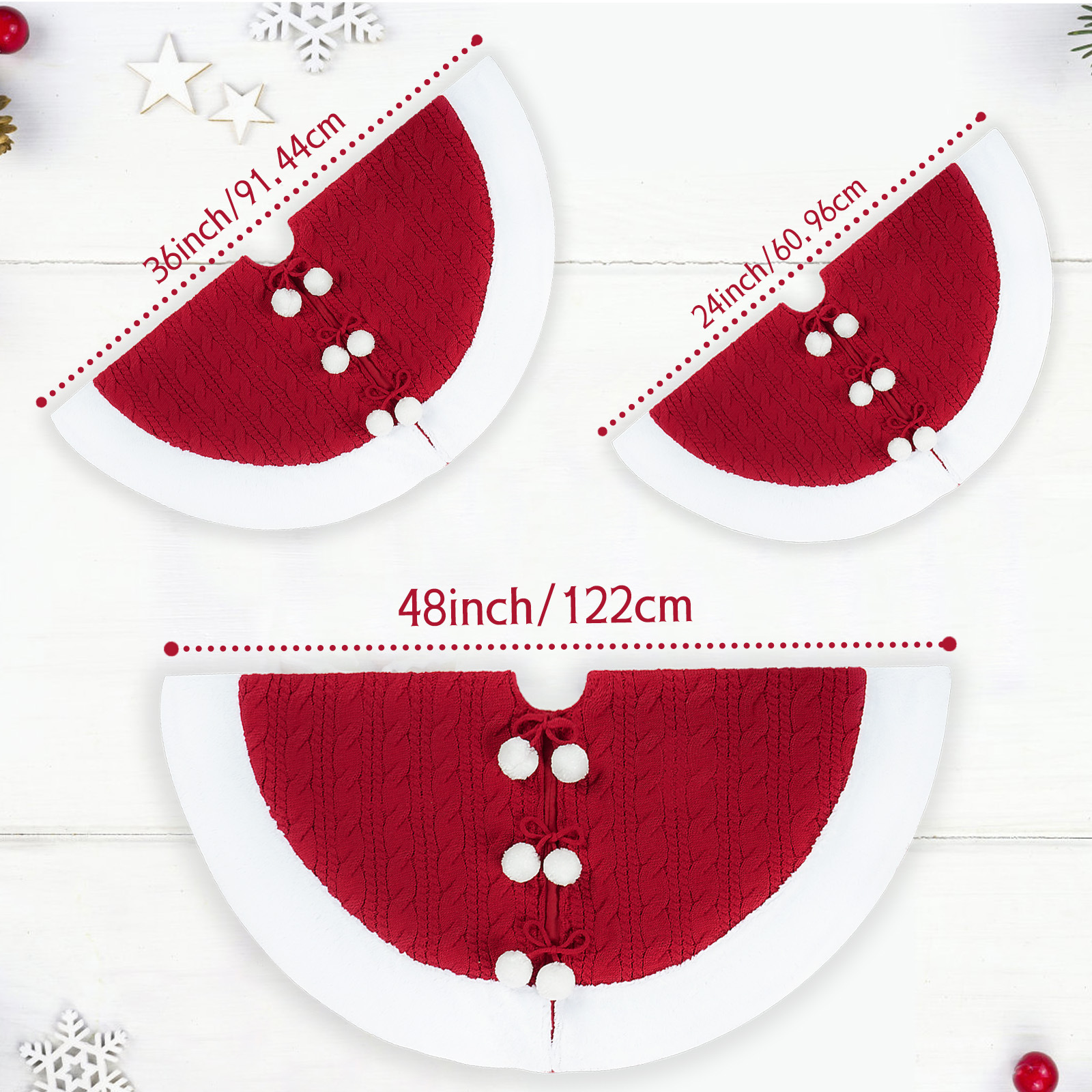 Falda de árbol de Navidad transfronteriza pompón blanco árbol de punto falda árbol inferior delantal chal Navidad decoraciones para el hogar al por mayor