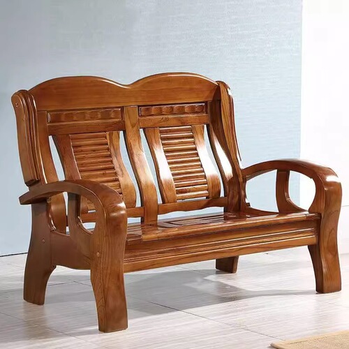 All solid wood sofa and chair combination modern simple Chinese style living room small apartment rural wooden sofa coffee table three persons