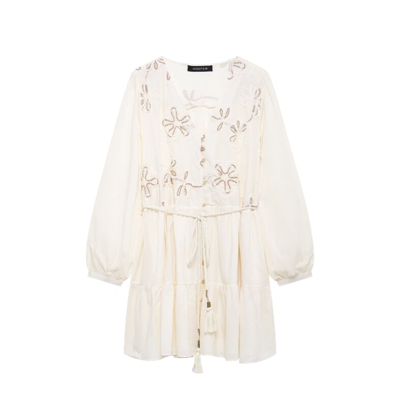 European and American Style Women's Clothing 2025 New European and American Fashion Flower Embroidered Mini Dress 8741037 712