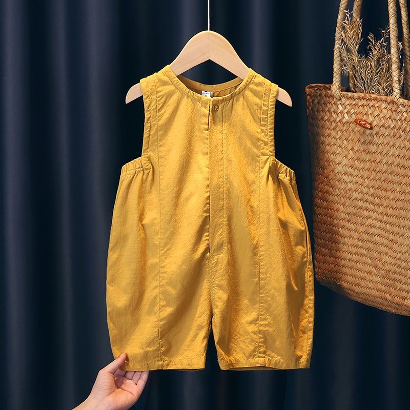 Baby Jumpsuit Casual Loose-Fitting Five-Quarter Pants Boys Summer New Korean Style Shorts Baby Girl Children's Cotton Linen Pants