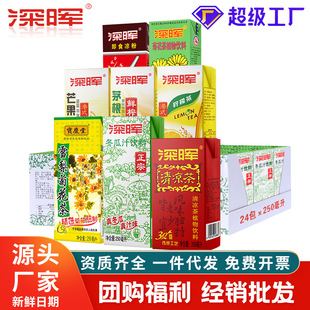 Guangdong herbal tea drinks wholesale 250ml * 24 boxed juice drinks ice black tea full box free shipping dark blue chrysanthemum tea