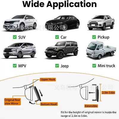 rearview curved mirror anti-fog anti-glare – Sun visor rearview mirror