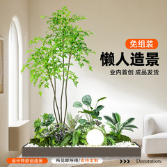 超低シミュレーショングリーン植物造景室内バイオニック義肢はバルコニーを設置して玄関階段の下の景観に入る