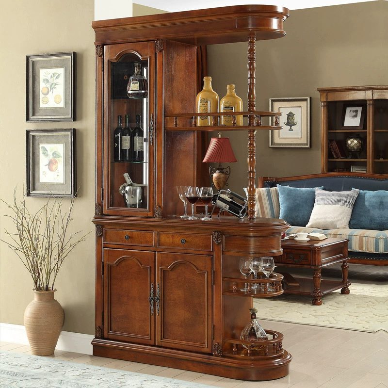 Американский solid wood винный шкаф-поделение для гостиной, прихожей, двойной стилистики европейский стиль, прихожая, ветеринар
