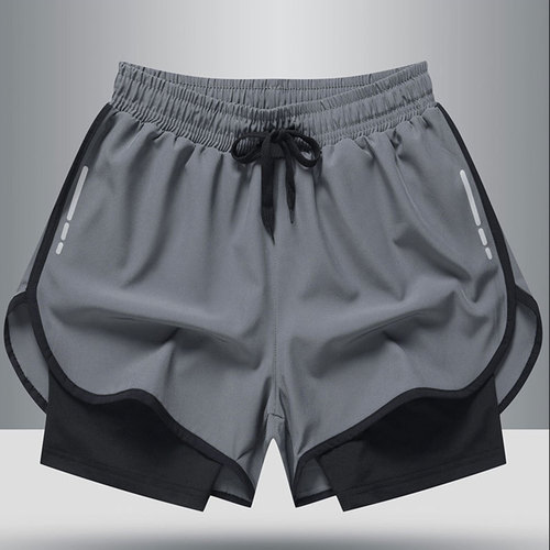 Men's Anti-Embarrassing Loose Plus-Size Quick-Dry Swim Trunks Beach Shorts Hot Spring Double-Layer Lining Swim Gear