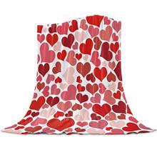 厂家直销 红色爱心毯子情人节毛毯情人节礼物法兰绒床沙发盖毯