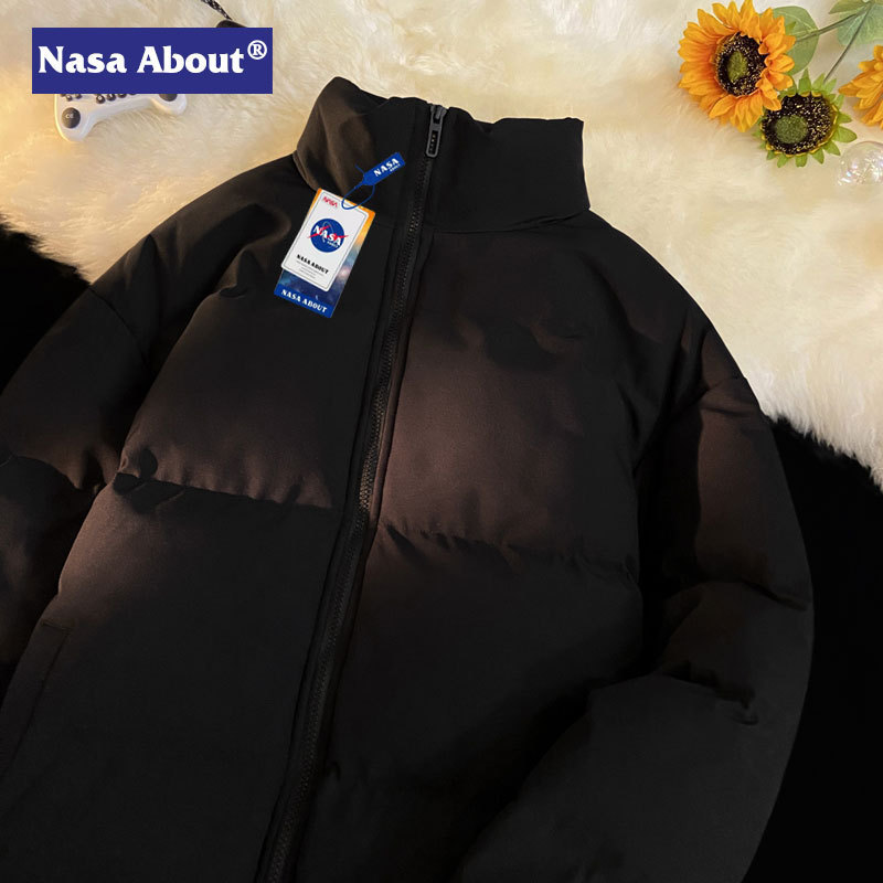 La NASA anti-temporada abrigo de algodón acolchado falso de dos piezas con capucha Jinjiang abrigo de algodón acolchado para hombres y mujeres mismo invierno engrosado abrigo de pan abrigo de algodón acolchado