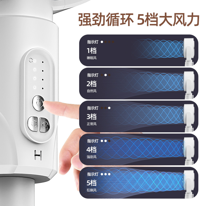国境を越えたホームオフィス扇風機デスクトップフロアファンリモコン付き格納式インテリジェントサイレント空気循環ファン|undefined