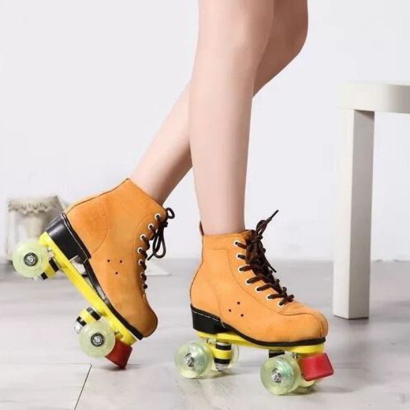 children the skating shoes adult Double row Roller skates The four round Skate shoes men and women Roller skating shoes beginner Skating