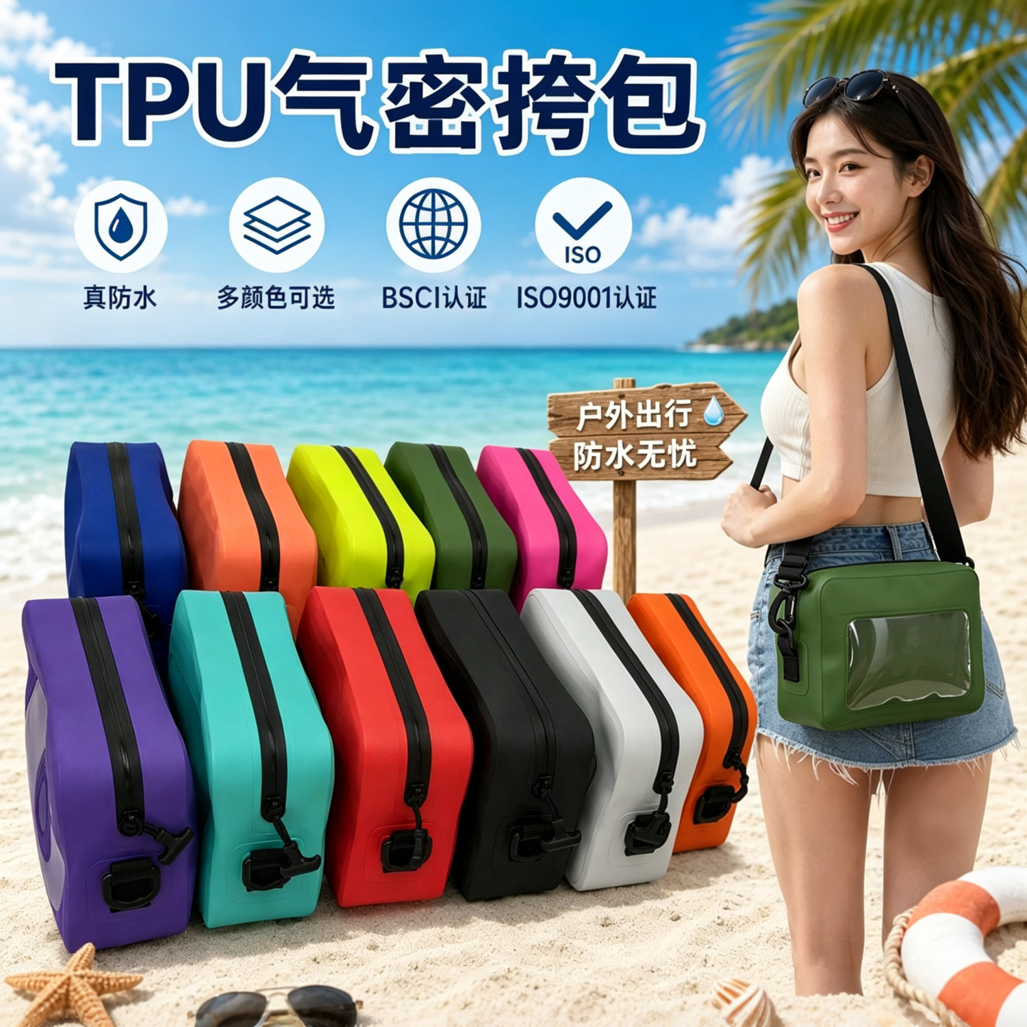 Factory Wholesale Cross-Border Hot Selling Tpu Waterproof Shoulder Bag Suitable for All Swimming and Beach Scenes Outdoor Storage Artifact