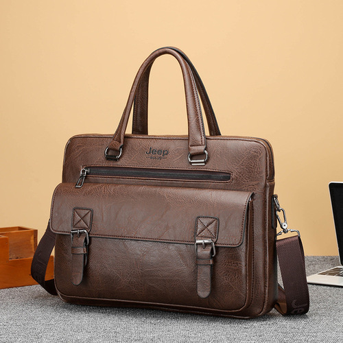Cross-border new vintage men's briefcase shoulder tote business backpack large-capacity laptop bag shoulder crossbody bag