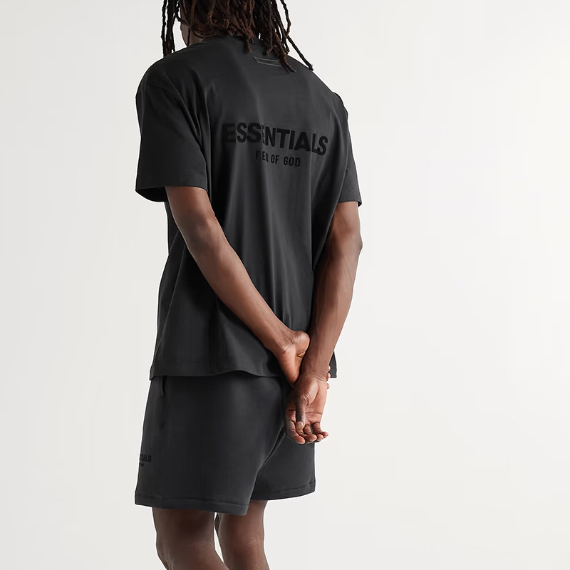 Fog Multi-Line Essentialszone Season 8 Flocking Characters Loose Large Size Os Short-Sleeved T-Shirt Men's High Street Trendy Brand