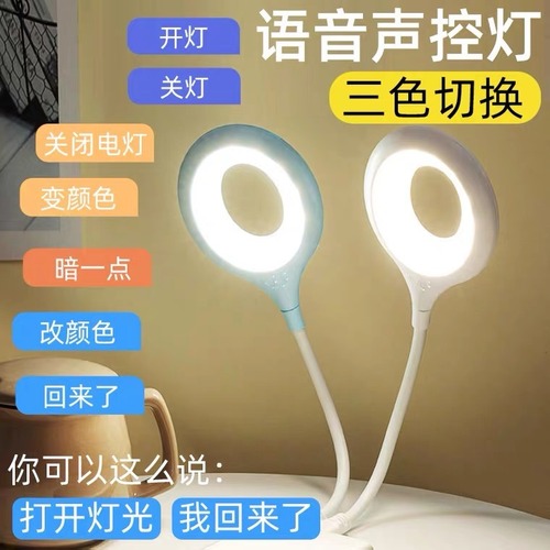 USB Artificial Intelligence Voice Recognition Night Light Bedside Mini Portable LED Voice Control Induction Sleep Table Lamp Wholesale