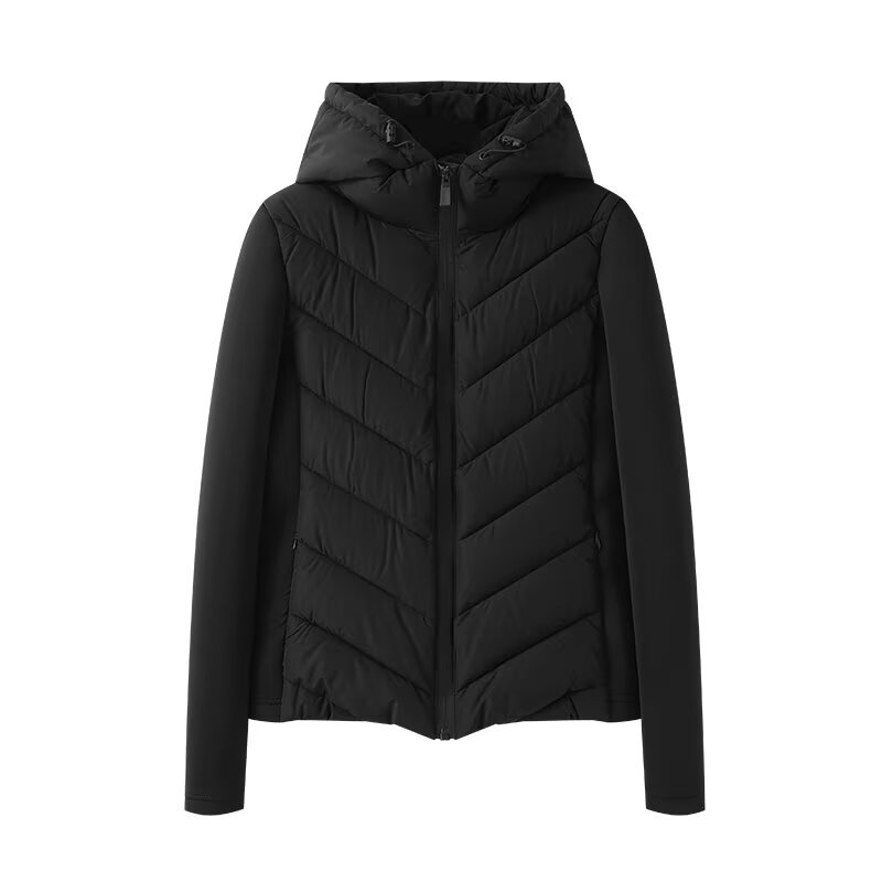 Cross-border wholesale of women's clothing for export: 2026 autumn/winter collection of new European and American style long-sleeved hooded patchwork cotton coats