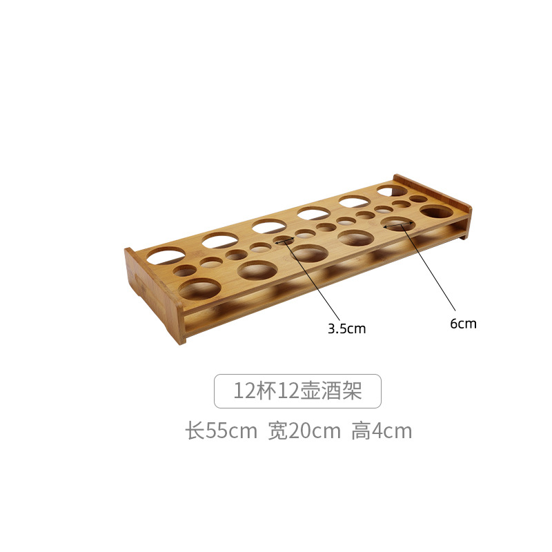 Portavasos de madera de estilo chino titular de la taza de vino blanco titular de la taza de la bala pequeña copa de vino estante de almacenamiento de decoración titular de la taza de bambú hogar estante de madera