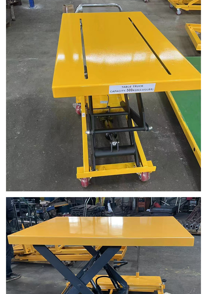 Manual Hydraulic Adjustable Platform Truck Push Shear Fork Adjustable Truck Model Logistics Lift Platform Truck
