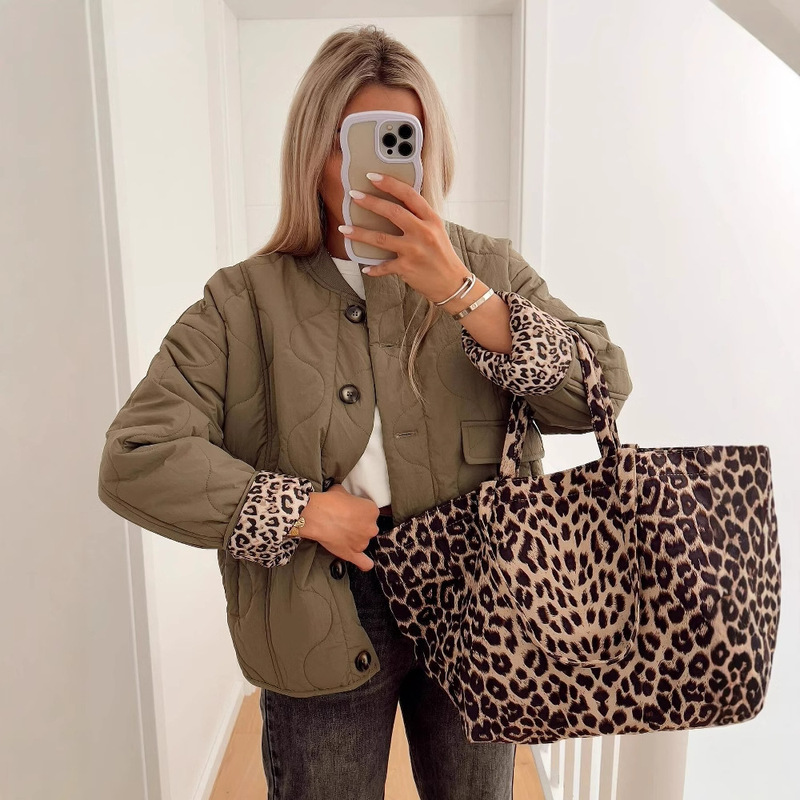 Cross-Border European and American Women's Clothing, Aliexpress Hot-Selling Quilted Button-Up Clothing, Fashionable and Comfortable Retro Casual Coat Jacket