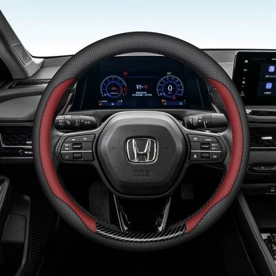 Suitable for Honda CRV Accord XRV 11th Generation Civic Type Fit Hao Ying Crown Road Steering Wheel Cover for All Seasons (Steering wheel cover) - straight-set-38-round-dark-red-38cm